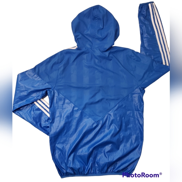 Super Rare Vintage Adidas Originals Jacket Windbreaker Blue Shell Cal Surf - Picture 3 of 6